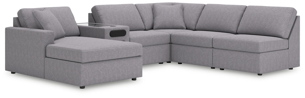 Modmax 6-Piece Sectional with Chaise (Color: Granite, Sectional Orientation: Left Arm Facing)