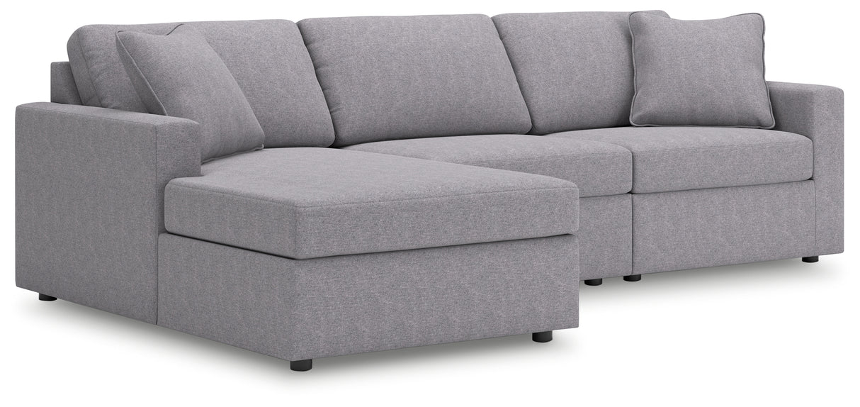 Modmax 3-Piece Sectional with Chaise (Color: Granite, Sectional Orientation: Left Arm Facing)