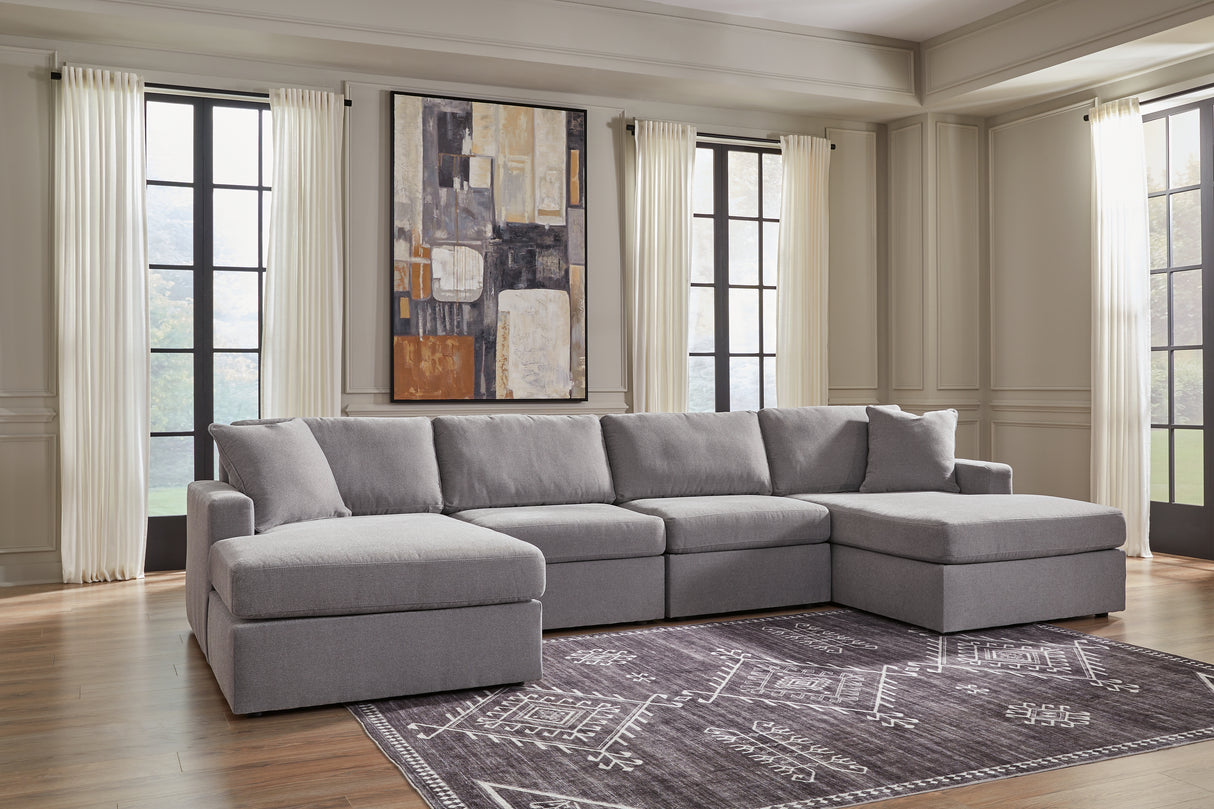 Modmax 4-Piece Sectional with Chaise (Color: Granite)