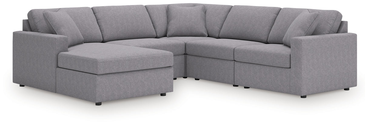 Modmax 5-Piece Sectional with Chaise (Color: Granite, Sectional Orientation: Left Arm Facing)