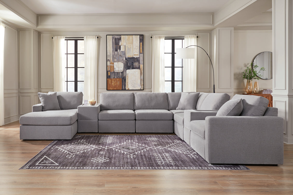 Modmax 8-Piece Sectional with Chaise (Color: Granite, Sectional Orientation: Left Arm Facing)