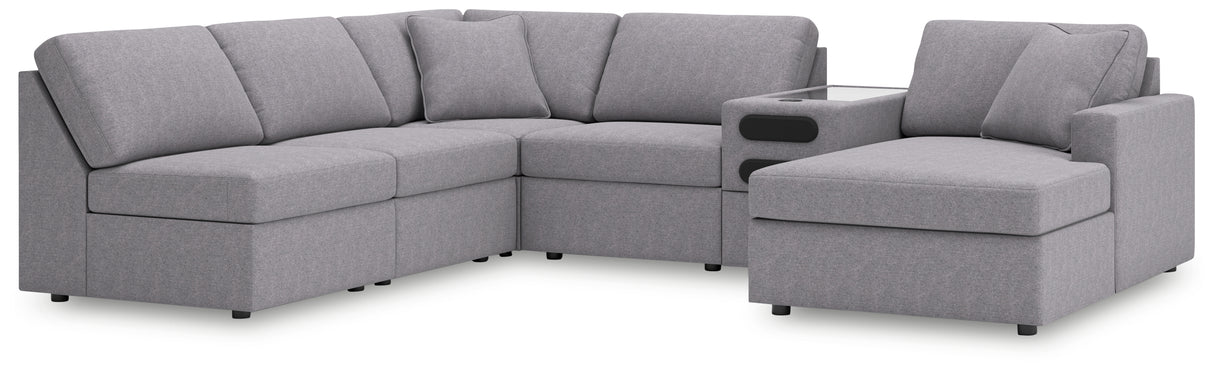 Modmax 6-Piece Sectional with Chaise (Color: Granite, Sectional Orientation: Right Arm Facing)