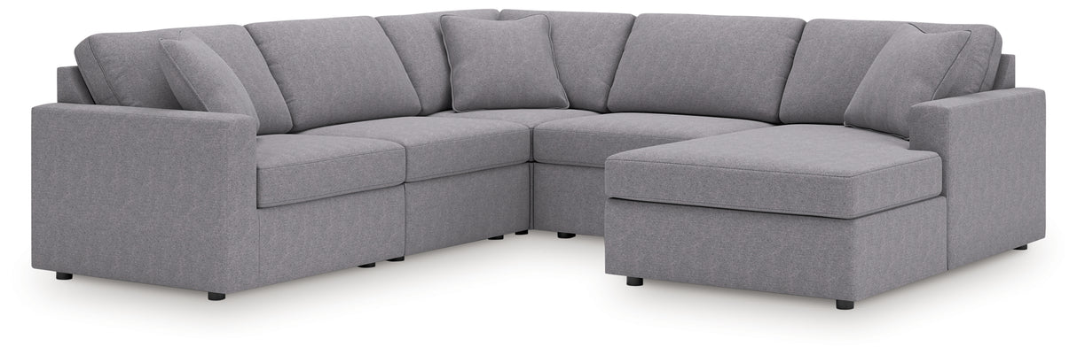 Modmax 5-Piece Sectional with Chaise (Color: Granite, Sectional Orientation: Right Arm Facing)