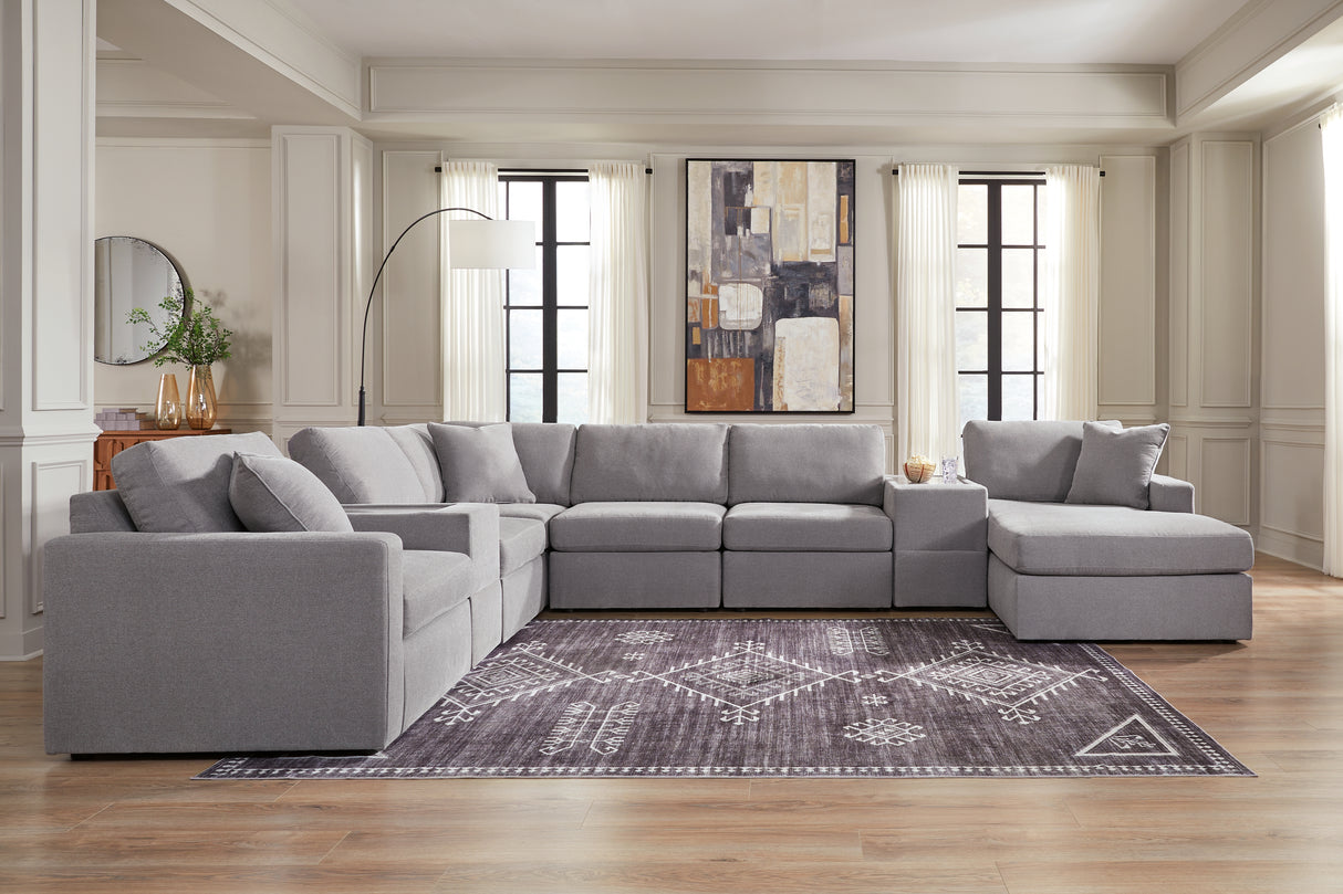 Modmax 8-Piece Sectional with Chaise (Color: Granite, Sectional Orientation: Right Arm Facing)