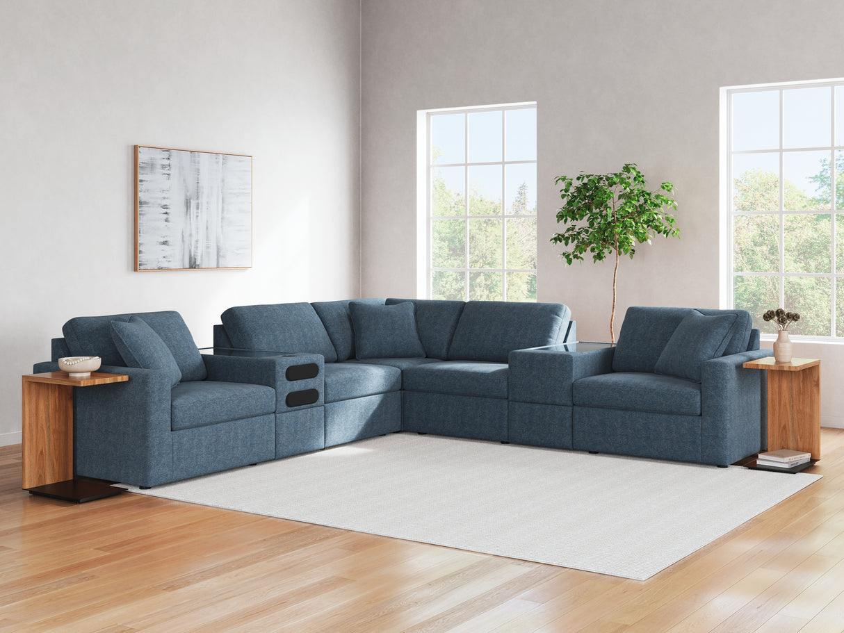Modmax 7-Piece Balanced Sectional with Audio and Storage Consoles (Color: Ink)