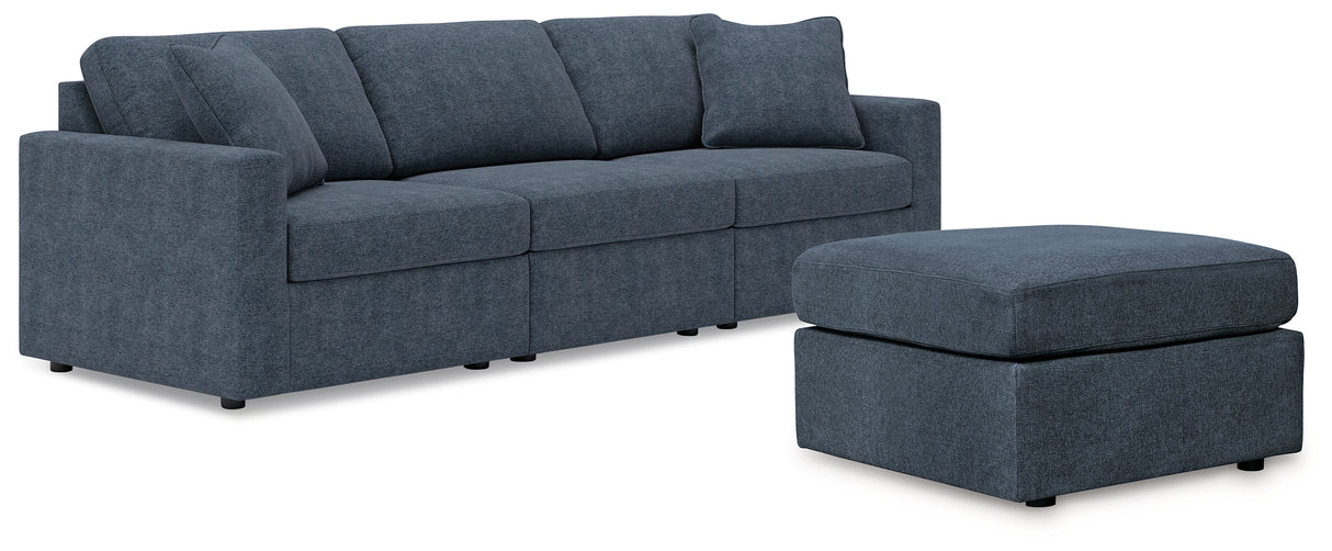Modmax 4-Piece Sectional with Ottoman (Armless Chair, Left-Arm Facing Corner Chair, Right-Arm Facing Corner Chair, Oversized Accent Ottoman)