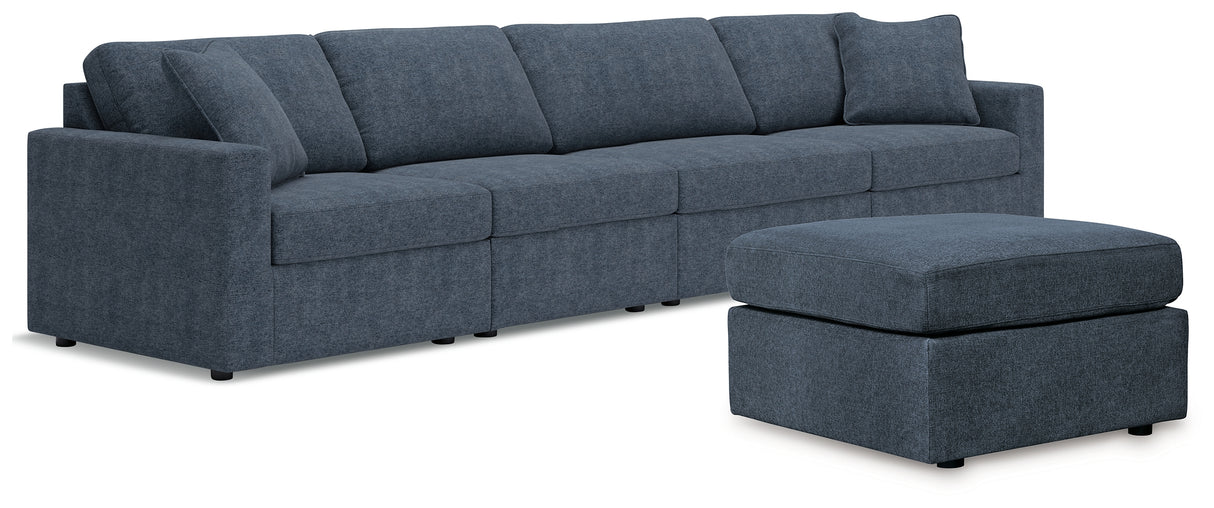 Modmax 5-Piece Sectional with Ottoman (Armless Chair, Armless Chair, Left-Arm Facing Corner Chair, Right-Arm Facing Corner Chair, Oversized Accent Ottoman)