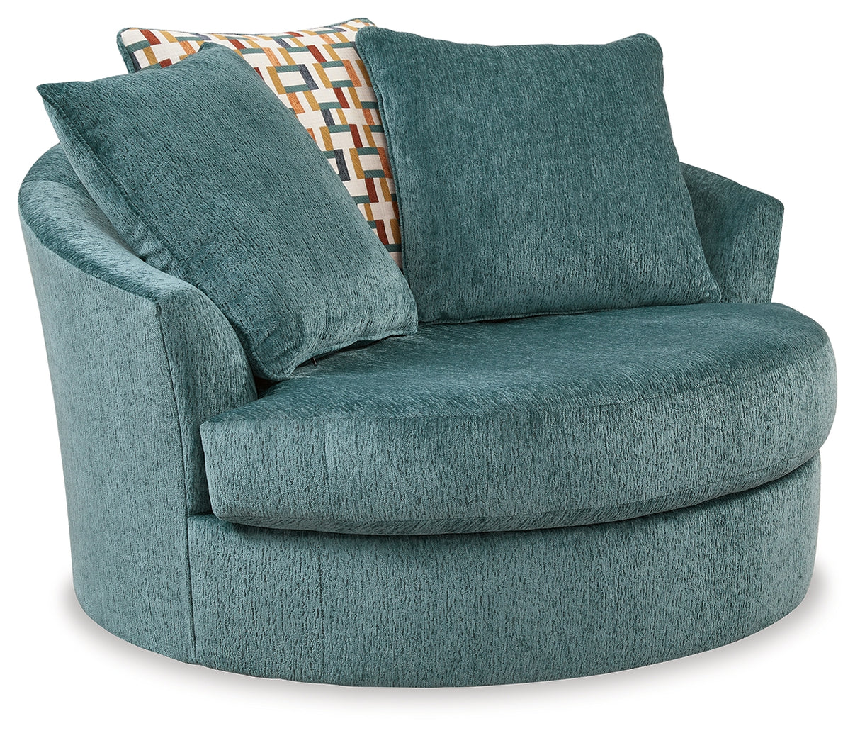 Laylabrook Oversized Swivel Accent Chair (Color: Teal)
