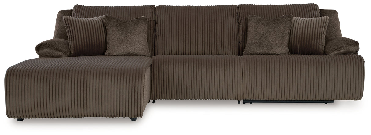 Top Tier 3-Piece Sectional Sofa Chaise (Color: Chocolate)