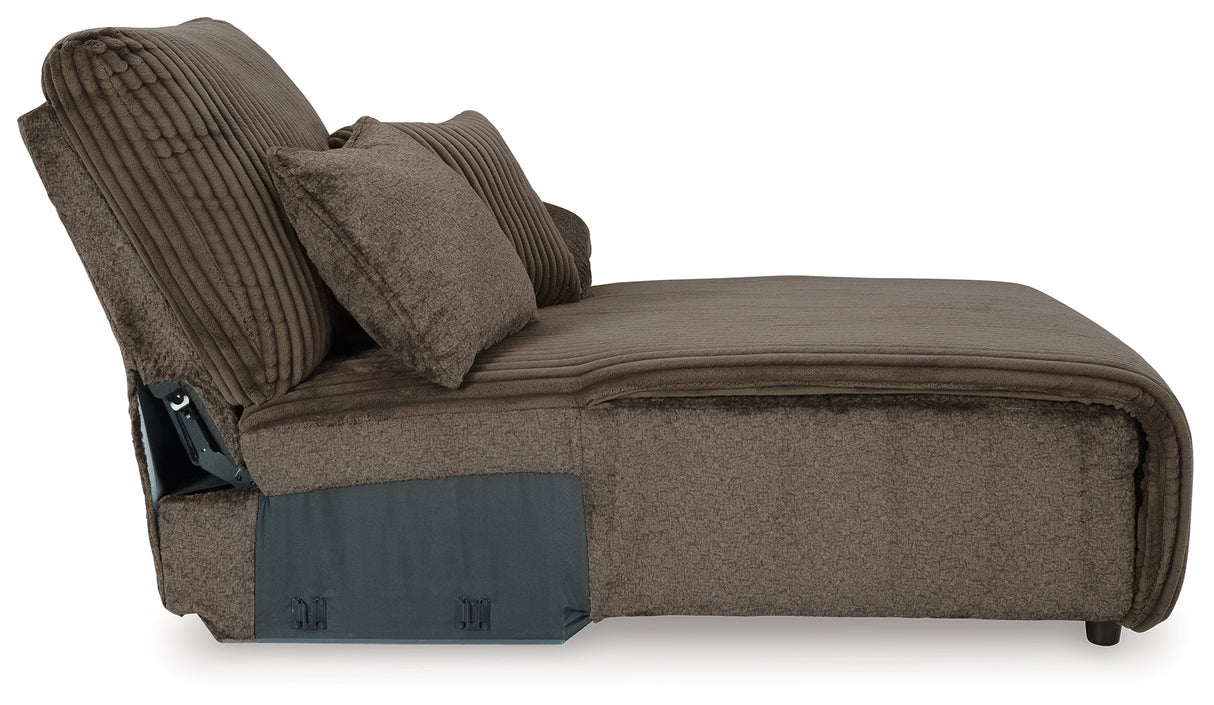 Top Tier Sofa Chaise Sectional (Configuration: 3-Piece (Right-Arm Facing Press Back Chaise, Armless Recliner, Left-Arm Facing Recliner))