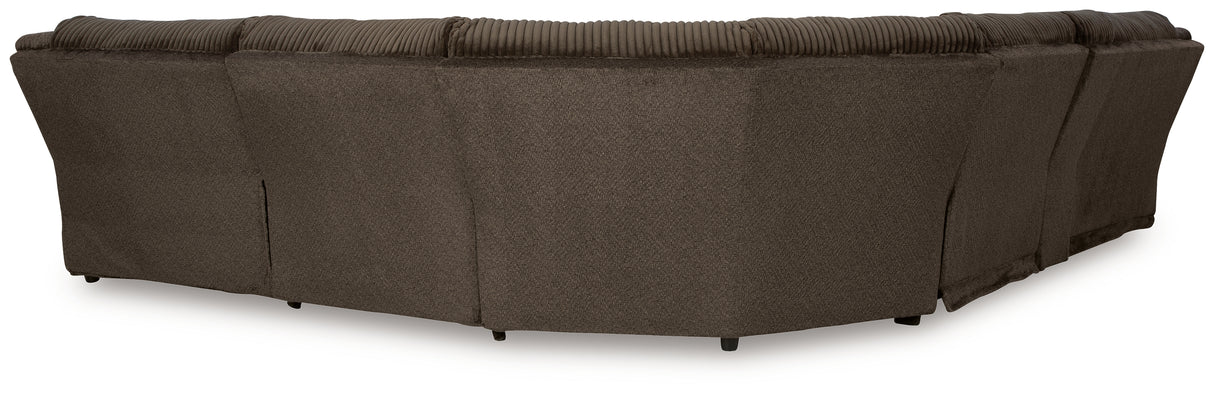 Top Tier 6-Piece Reclining Sectional with Chaise (Color: Chocolate)