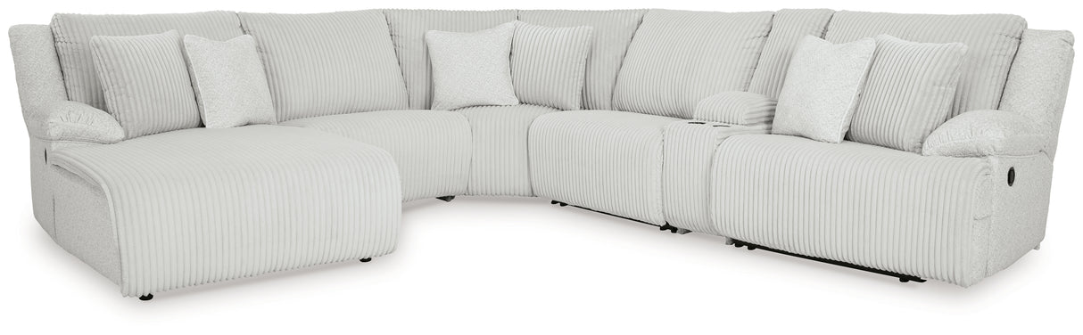 Top Tier 6-Piece Reclining Sectional with Chaise (Color: Alloy)
