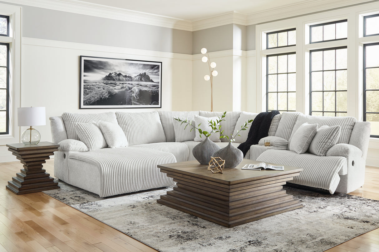 Top Tier 6-Piece Reclining Sectional with Chaise (Color: Alloy)