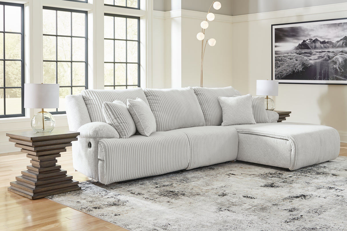 Top Tier 3-Piece Sectional Sofa Chaise (Color: Alloy)