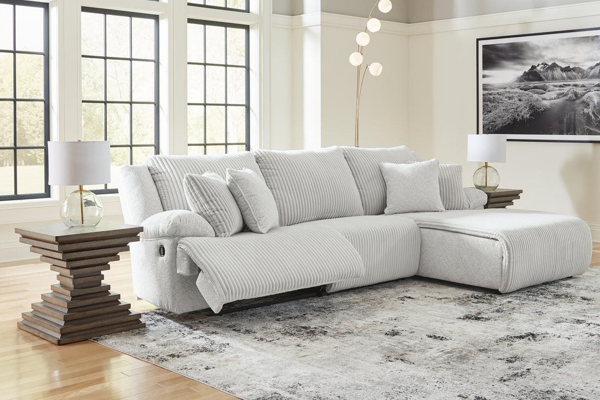 Top Tier 3-Piece Sectional Sofa Chaise (Color: Alloy)