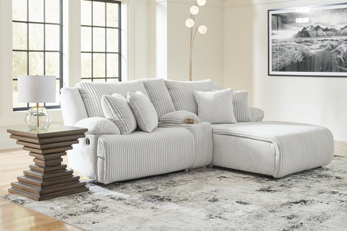 Top Tier 3-Piece Reclining Sectional Sofa with Chaise (Color: Alloy)