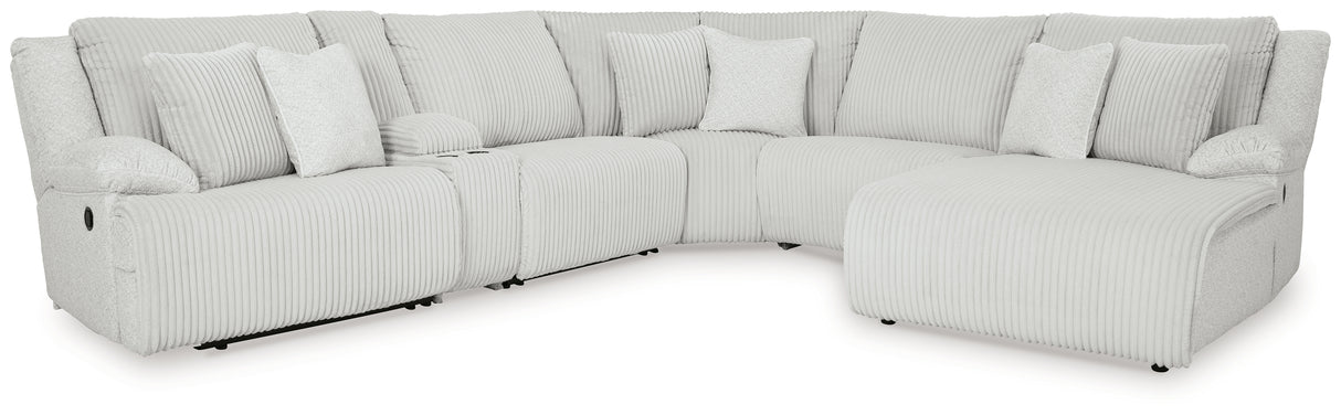 Top Tier 6-Piece Reclining Sectional with Chaise (Color: Alloy)