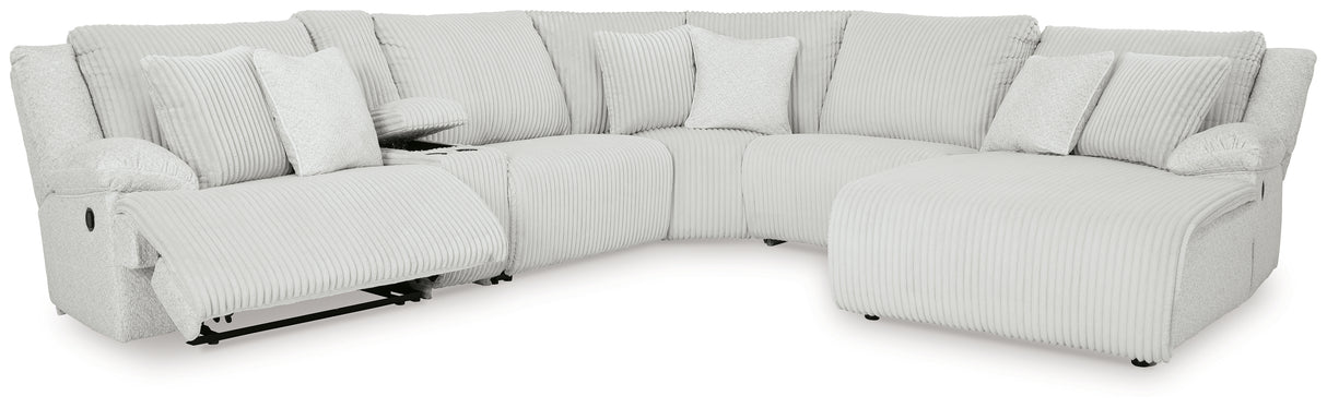 Top Tier 6-Piece Reclining Sectional with Chaise (Color: Alloy)