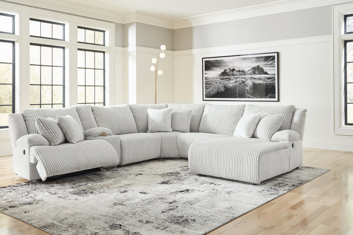 Top Tier 6-Piece Reclining Sectional with Chaise (Color: Alloy)