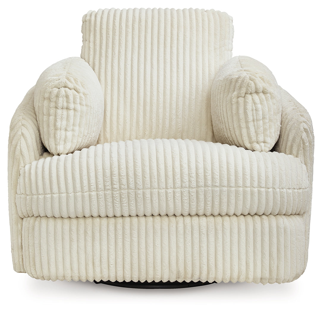 Tie-Breaker Swivel Glider Recliner (Color: Ivory)