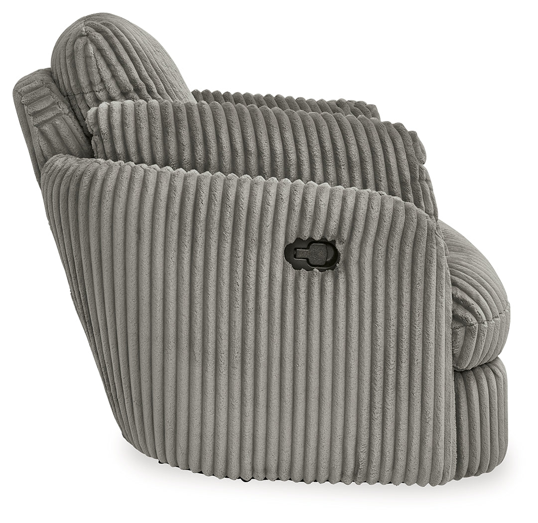 Tie-Breaker Swivel Glider Recliner (Color: Fog)