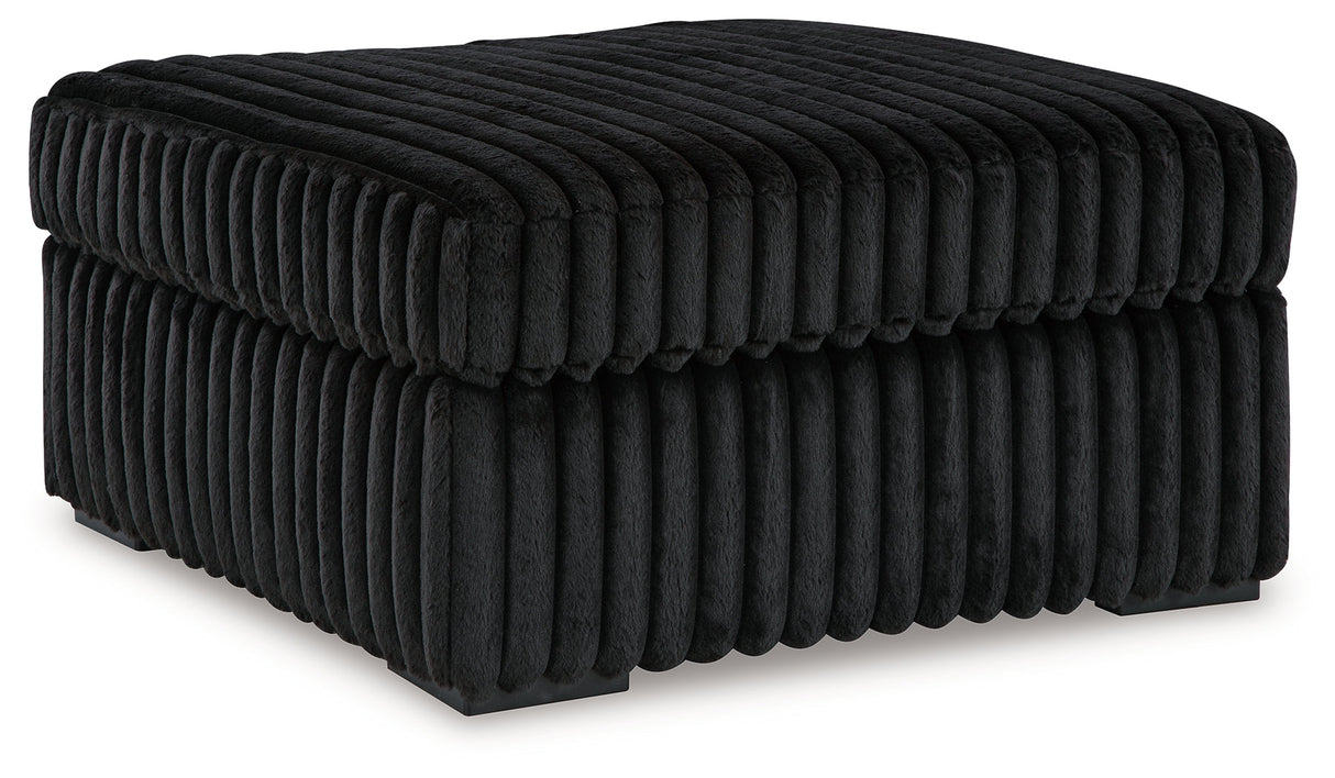Midnight-Madness Oversized Accent Ottoman (Color: Onyx)