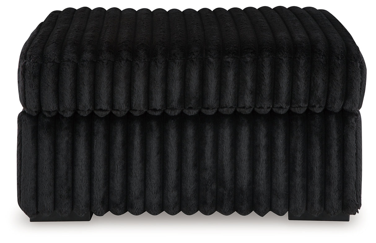 Midnight-Madness 3-Piece Sectional, Chaise and Oversized Accent Ottoman