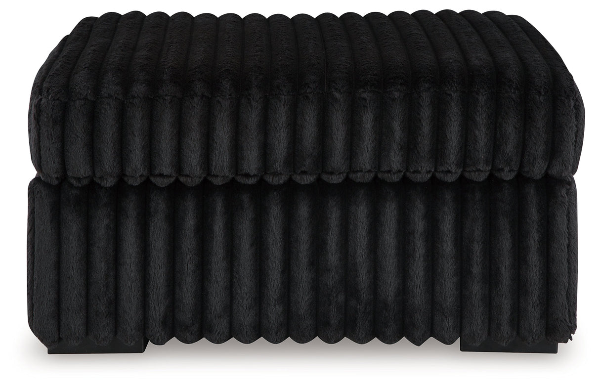 Midnight-Madness Oversized Accent Ottoman (Color: Onyx)