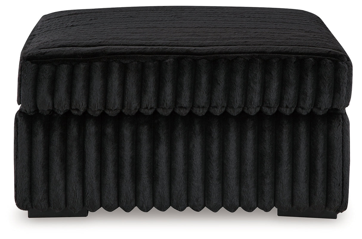 Midnight-Madness Oversized Accent Ottoman (Color: Onyx)
