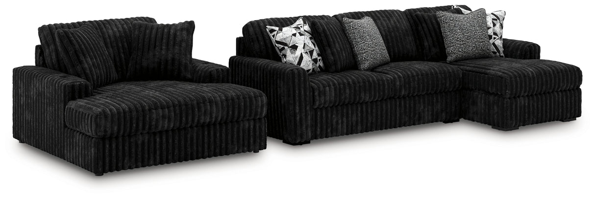 Midnight-Madness 2-Piece Sectional and Oversized Chaise