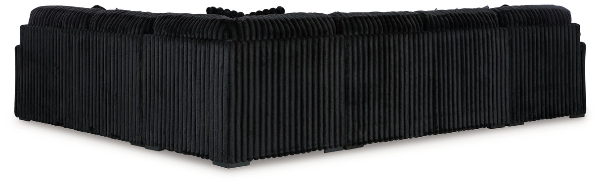 Midnight-Madness 4-Piece Sectional with Chaise (Color: Onyx)