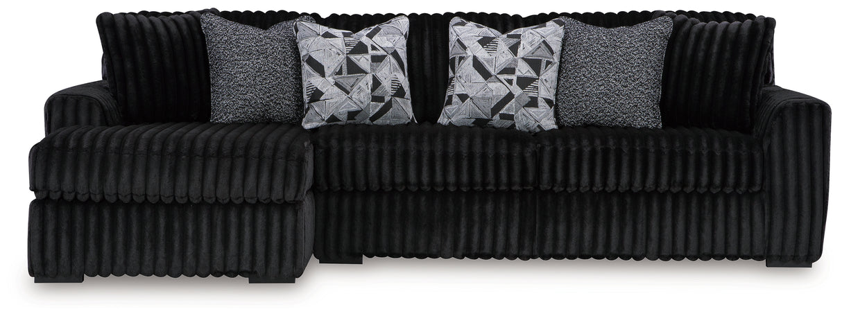 Midnight-Madness 2-Piece Sectional Sofa with Chaise (Color: Onyx)