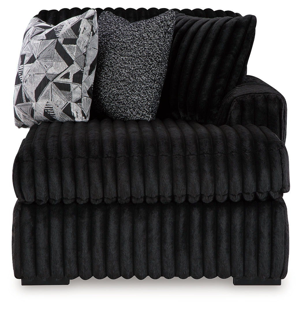 Midnight-Madness 4-Piece Sectional and Oversized Chaise