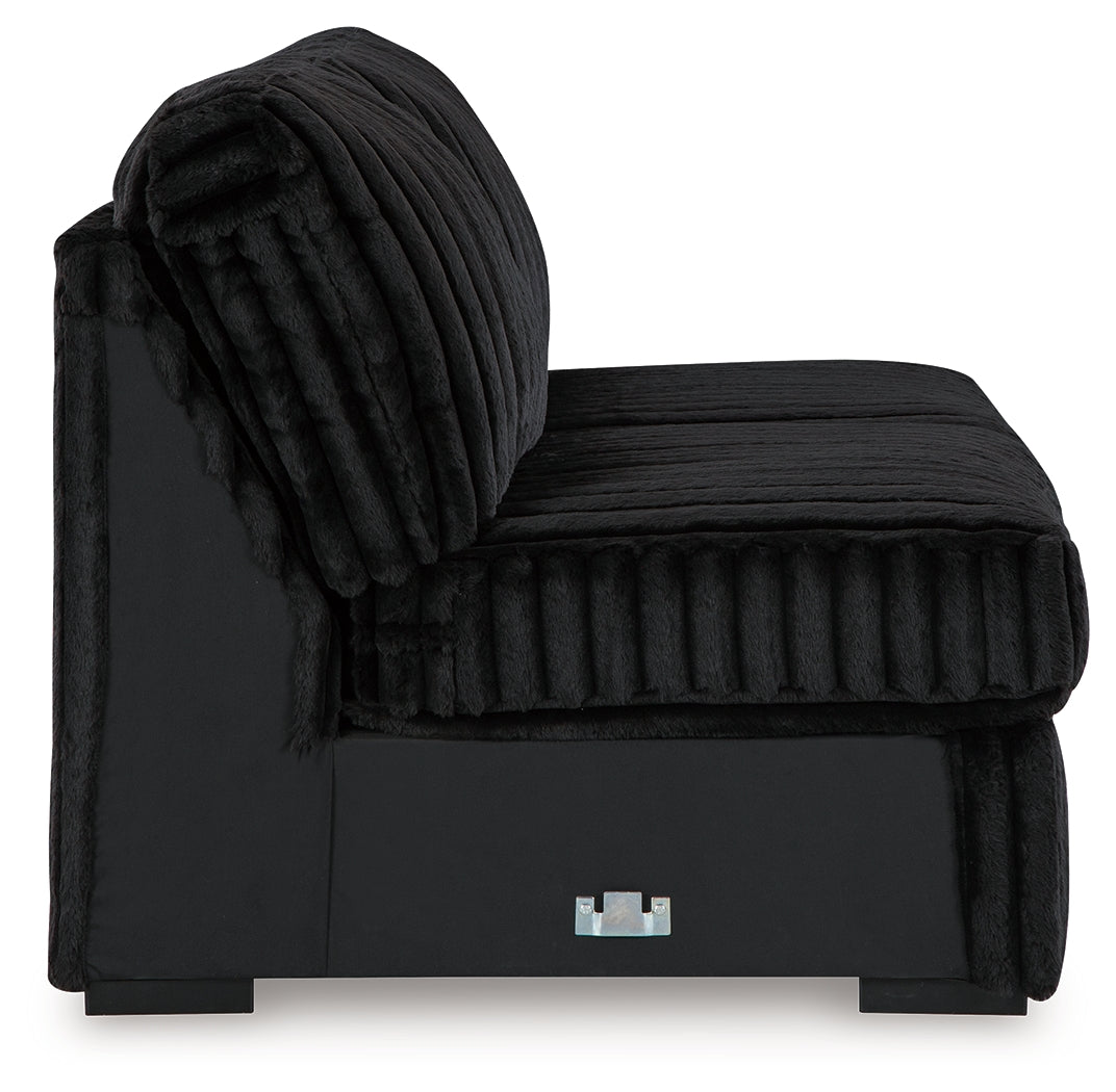 Midnight-Madness 3-Piece Sectional with Double Chaise and Ottoman