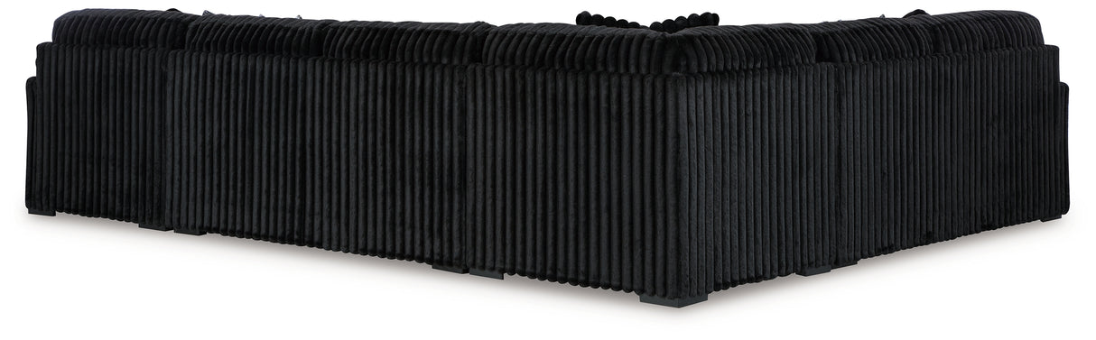 Midnight-Madness 4-Piece Sectional with Chaise (Color: Onyx)