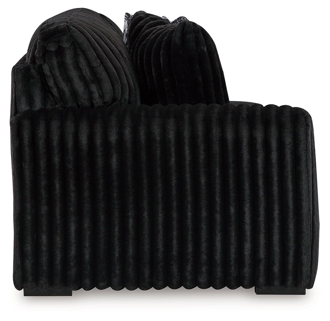 Midnight-Madness 4-Piece Sectional and Oversized Chaise