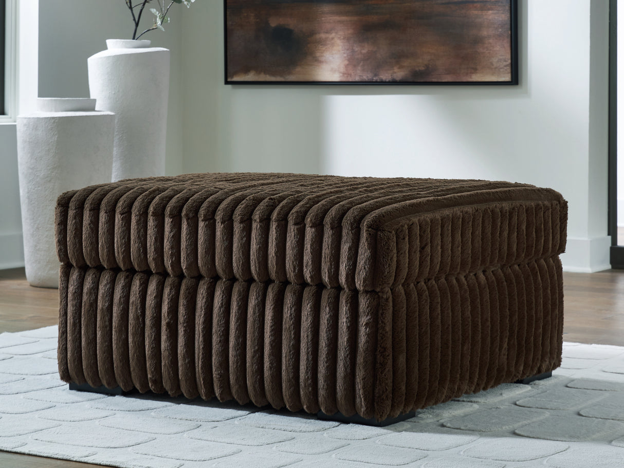 Midnight-Madness Oversized Accent Ottoman (Color: Chocolate)
