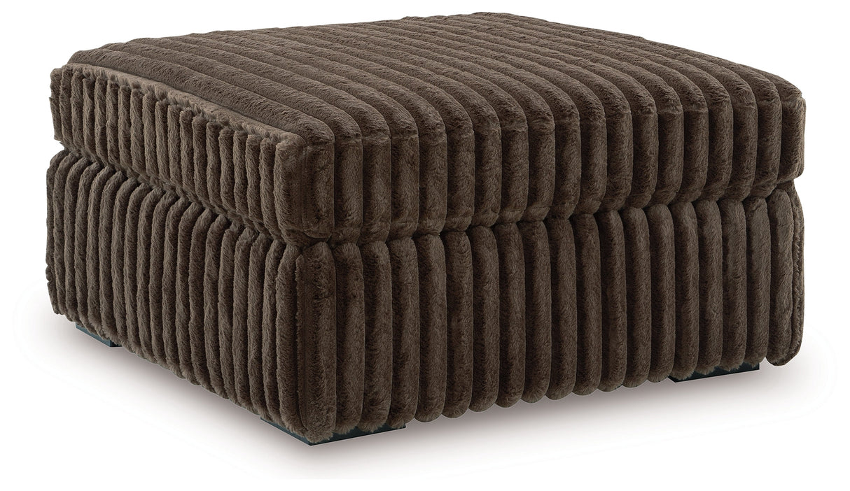 Midnight-Madness Oversized Accent Ottoman (Color: Chocolate)