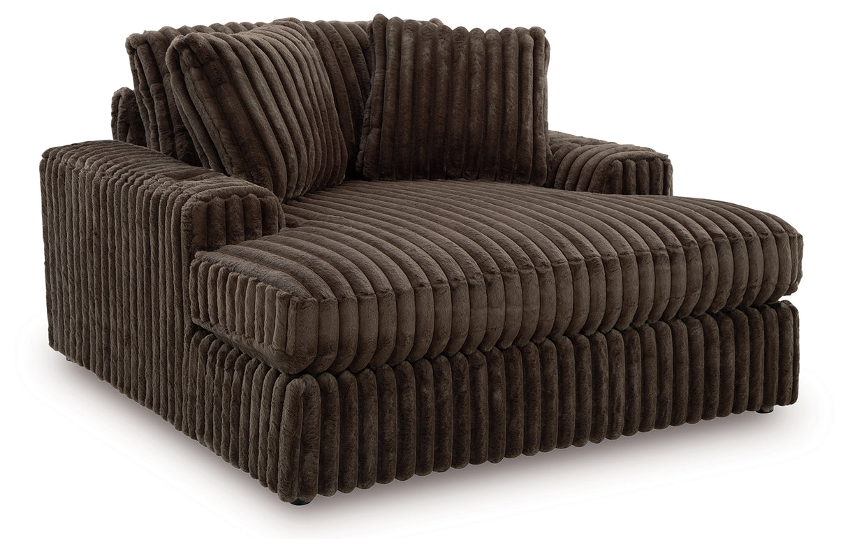 Midnight-Madness Loveseat, Oversized Chaise and Ottoman