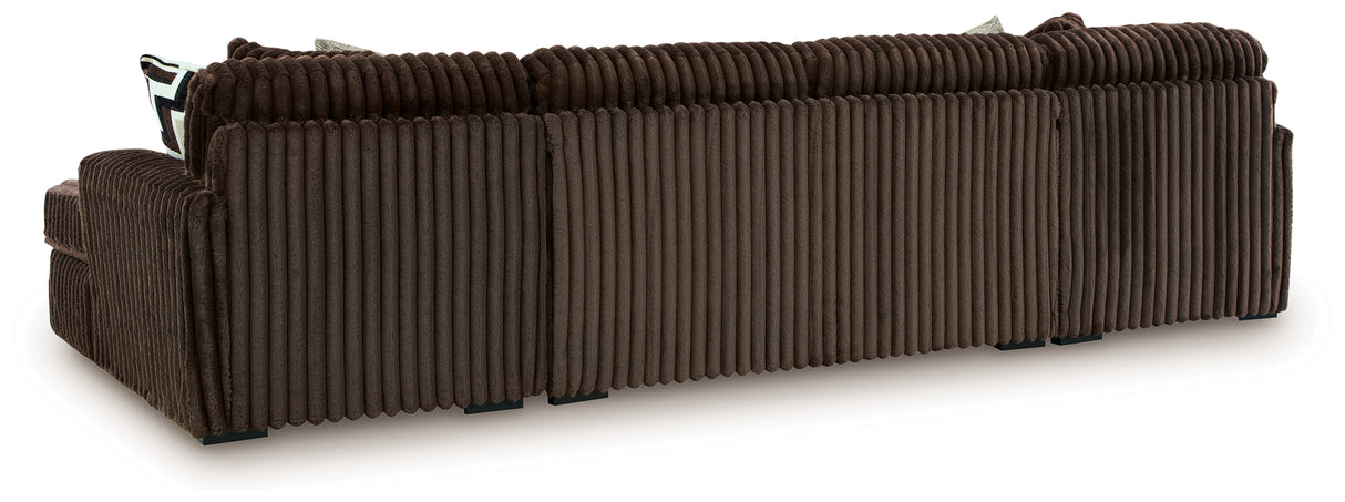 Midnight-Madness 3-Piece Sectional with Chaise (Color: Chocolate)