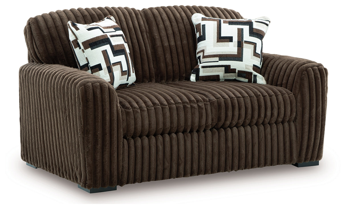 Midnight-Madness Loveseat, Oversized Chaise and Ottoman