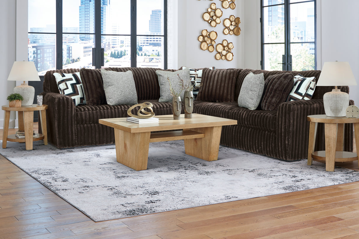 Midnight-Madness 2-Piece Sectional (Color: Chocolate)