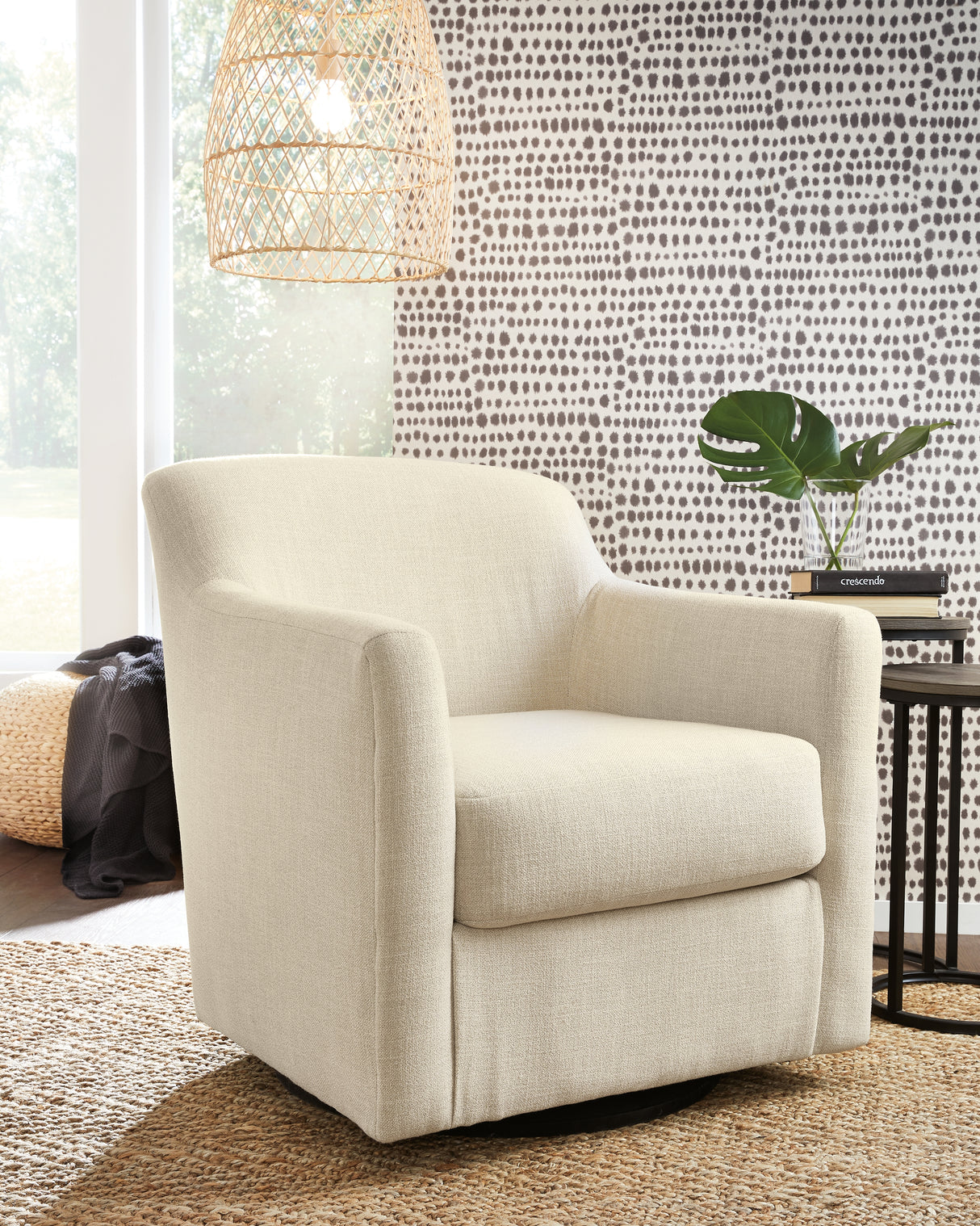 Bradney Swivel Accent Chair (Color: Linen)