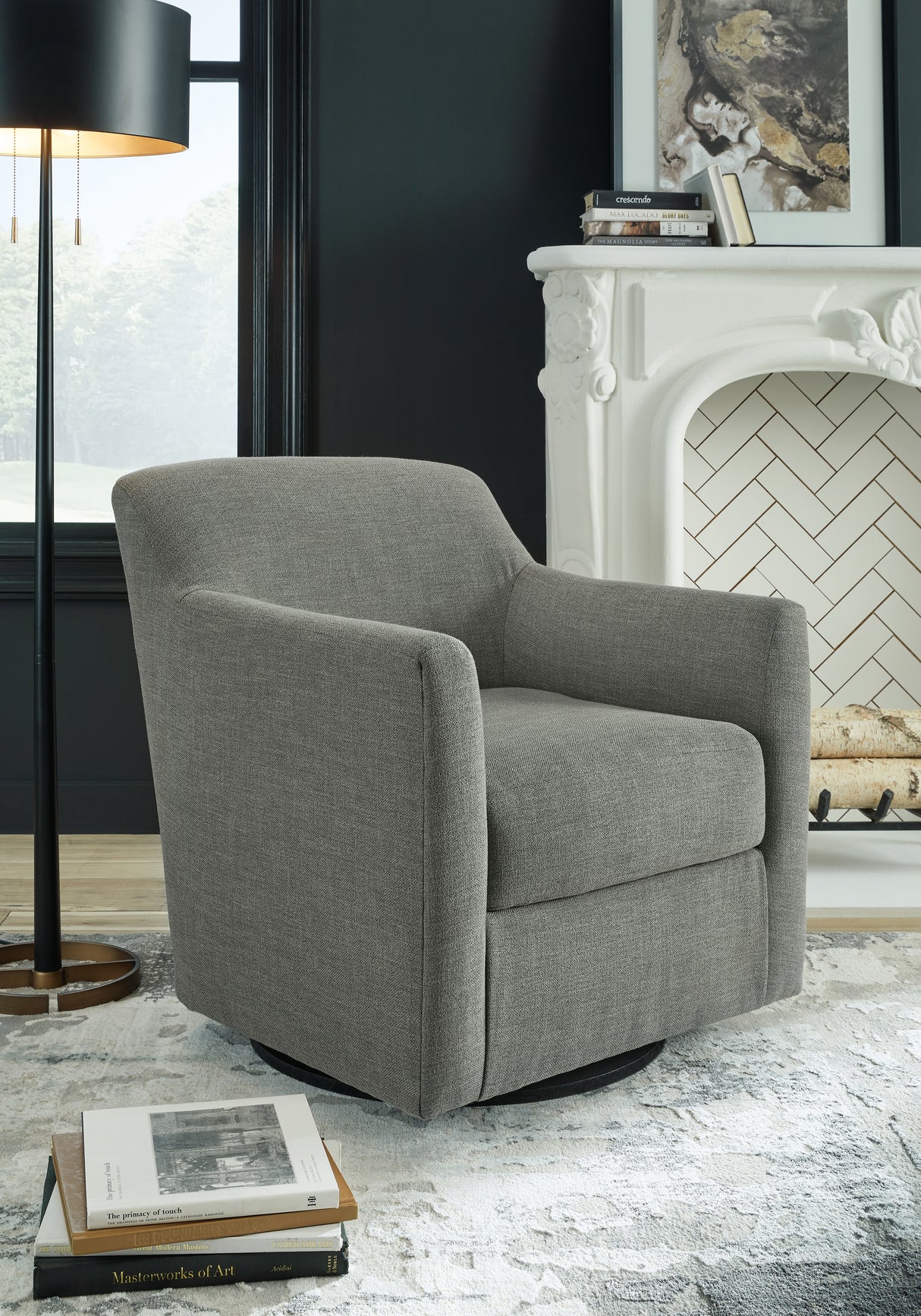 Bradney Swivel Accent Chair (Color: Smoke)