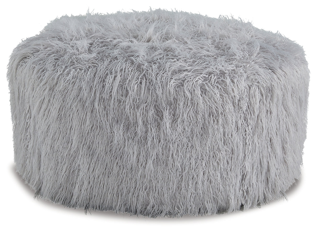 Galice Oversized Accent Ottoman (Color: Light Gray)