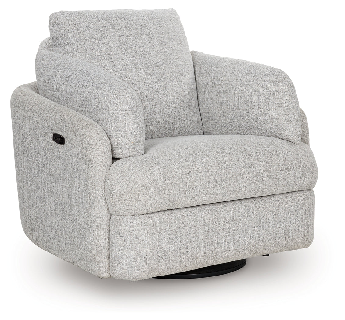 Alainmont Next-Gen Nuvella Swivel Power Recliner (Color: Stone)