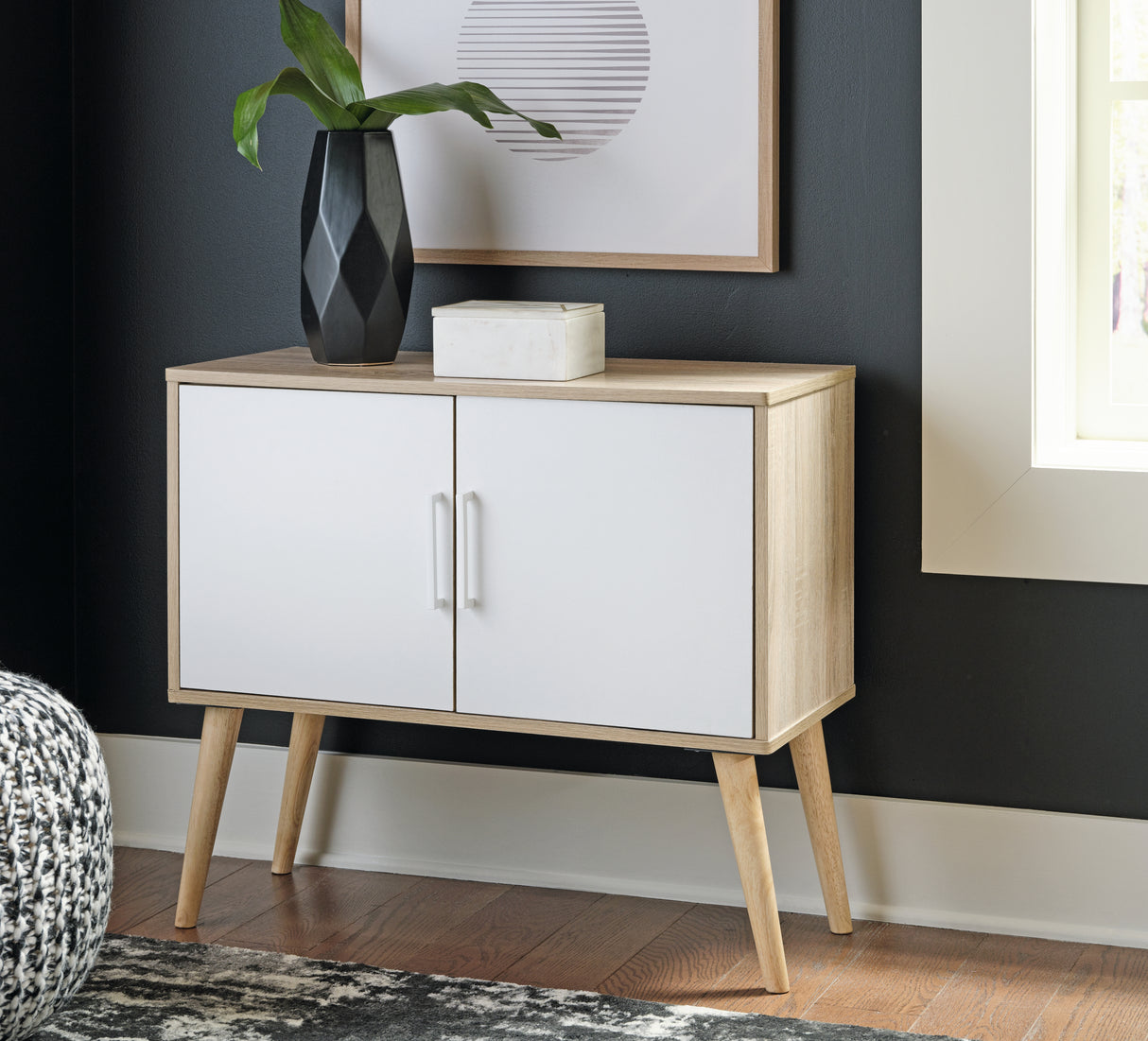 Orinfield Accent Cabinet (Color: Natural/White)