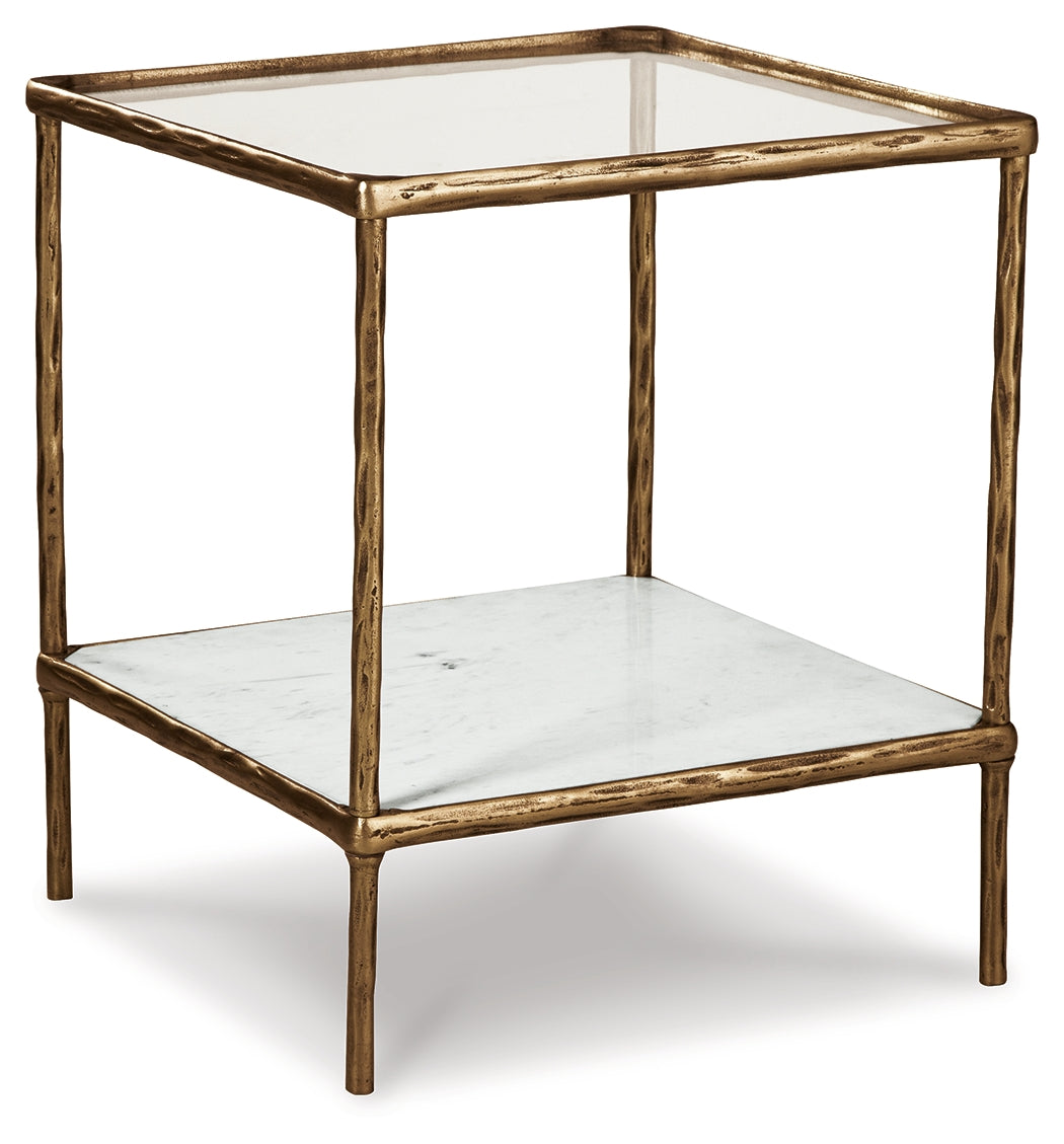Ryandale Accent Table (Color: Antique Brass Finish)