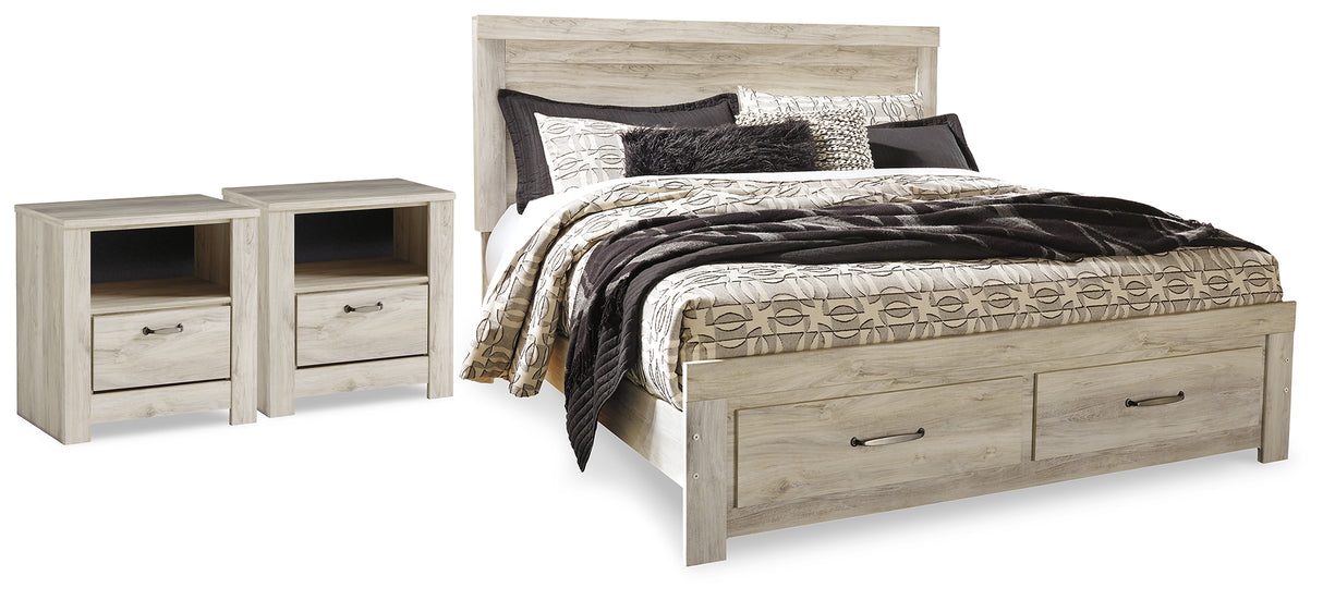 Bellaby King Storage Bed and 2 Nightstands