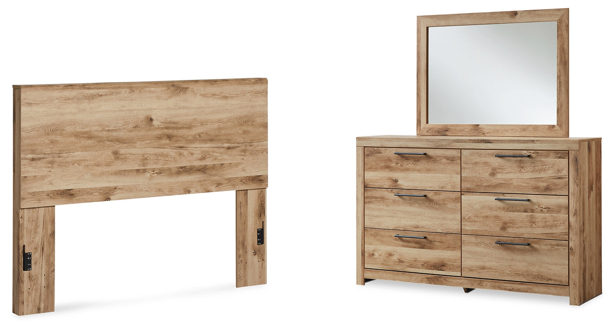 Hyanna 3-Piece Panel Headboard, Dresser and Mirror